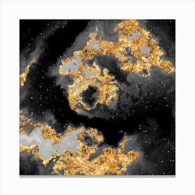 100 Nebulas in Space with Stars Abstract in Black and Gold n.106 Canvas Print