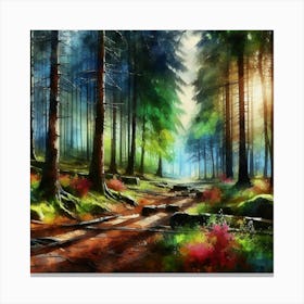 Watercolor Of A Forest 5 Toile