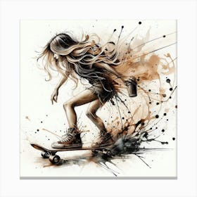 Skateboarder Girl 2 Canvas Print