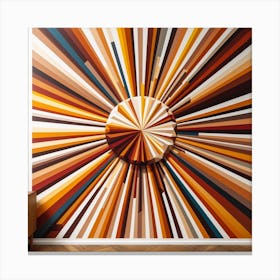 Sunburst: A Geometric Painting of a Sunburst with a Groovy Typography Canvas Print