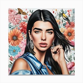 dua lipa art print portrait 4 Canvas Print