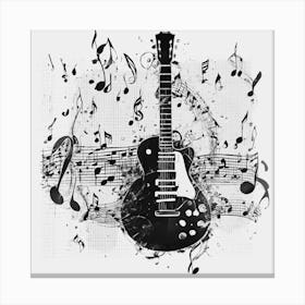 Guitar And Music Notes 6 Canvas Print