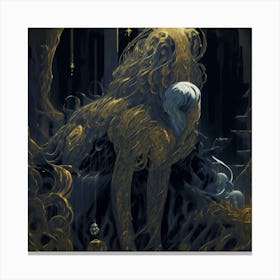 Wolf In The Night Canvas Print