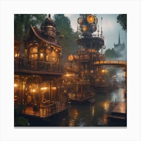 Steampunk City Canvas Print