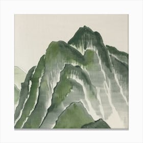 Japanese Watercolour Of Mount Kurai 3 Canvas Print