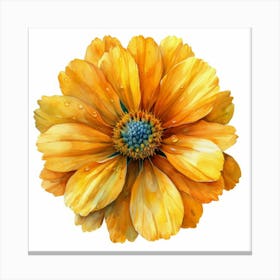 Yellow Cosmos Flower Canvas Print