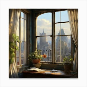 Window In New York City Canvas Print