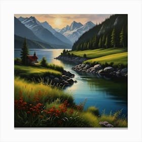 Default Beautiful Views Painting 2 Canvas Print
