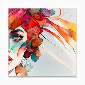 Woman_feathers Canvas Print