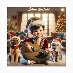 Christmas kid Canvas Print