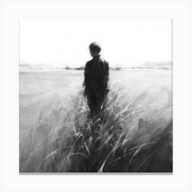 Man In A Field Canvas Print