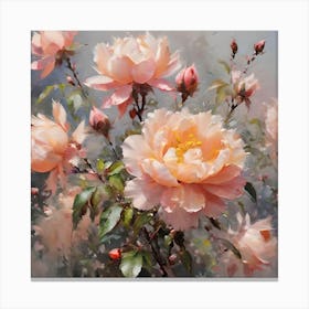 OIL PEACH BLOSSOMS Canvas Print