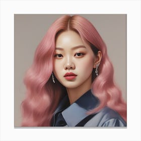K-Pop Girl With Pink Hair Canvas Print