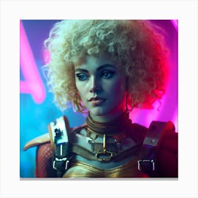 Girl In A Futuristic Outfit Canvas Print