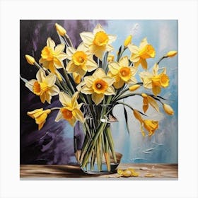 Daffodils In A Vase 14 Canvas Print