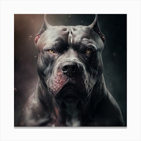 Pit Bull Dog Portrait Canvas Print