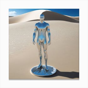 Futuristic Man In Desert 3 Canvas Print