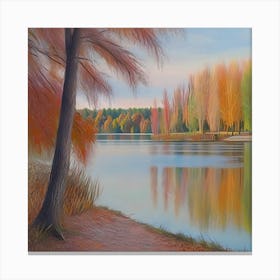 Upright Fall Willows Canvas Print