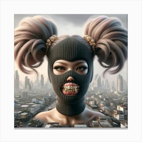 Girl In A Mask 1 Canvas Print