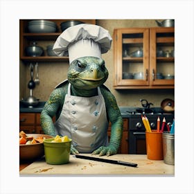 Chef Lizard Canvas Print