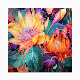 Lotus Painting Canvas Print