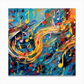 Abstract Music Note Painting Canvas Print