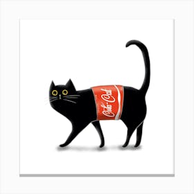 Coca Cola Cat Canvas Print