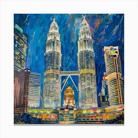 Petronas Towers At Night Canvas Print