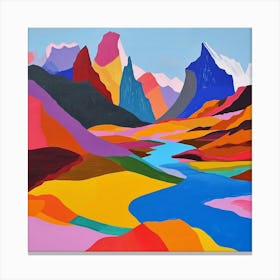 Colourful Abstract Torres Del Paine National Park Patagonia 1 Canvas Print