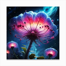 Magic Flower In The Night Sky Canvas Print