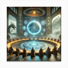 A Dramatic Scene Showcasing The Purpose Of The Cou Canvas Print