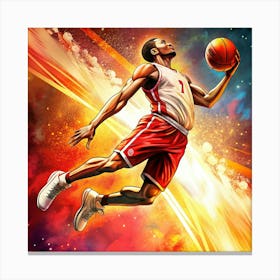 Basketball Player Dunking Canvas Print