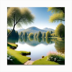 Lake Landscape Wallpaper 1 Canvas Print