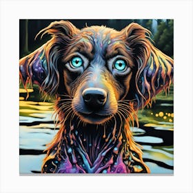 Dog With Blue Eyes Canvas Print