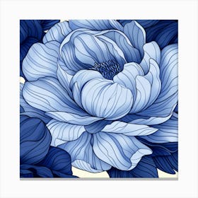 Blue Peony Flower Canvas Print