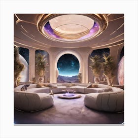 Futuristic Living Room 1 Canvas Print