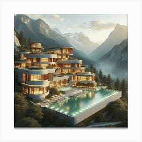 Swiss Mountain Villa Canvas Print