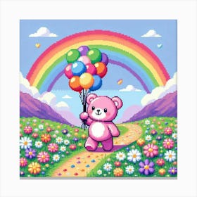 Teddy Bear With Balloons Canvas Print