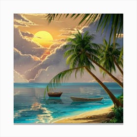 Sunset On The Beach 2 Canvas Print