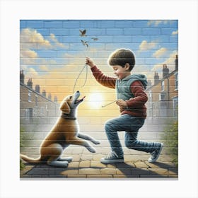 Dog'S Play Canvas Print