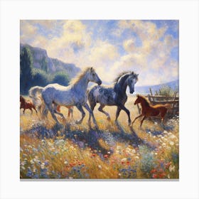 Horses In The Meadow 2 Canvas Print