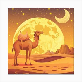 Camel In The Desert 13 Canvas Print