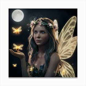 Fairy In The Moonlight Canvas Print