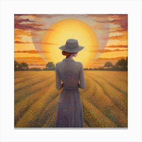 Sunset In The Field 1 Canvas Print