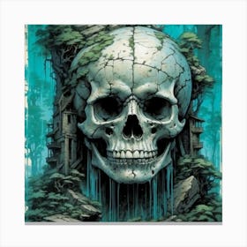 Skull In The Woods 1 Canvas Print