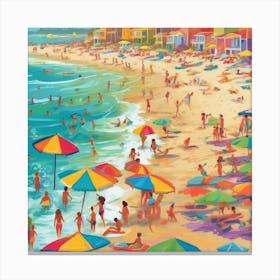 Sea Swimming In The Beach 10 Canvas Print