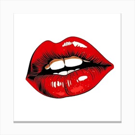 Pop Art Red Lips Canvas Print