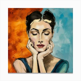 Contemporary Artwork Inspired By Amadeo Modigliani (2) 1 Canvas Print