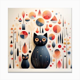 Abstract Cat Illustration Canvas Print