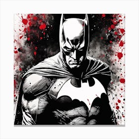 Batman Portrait Ink Painting (35) Canvas Print
